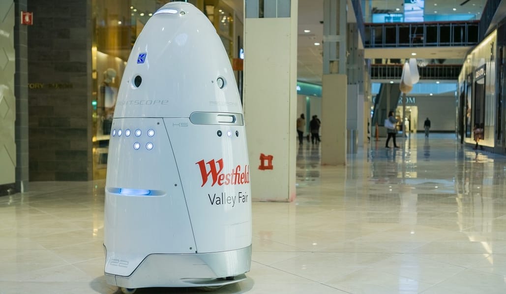 Wincon robot security guard ideal for retail loss prevention services at malls and commercial buildings.
